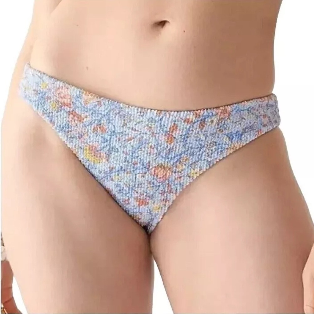 J. Crew Scrunchie Hipster Bikini Bottom Afternoon Floral Low Rise Womens Med NWT